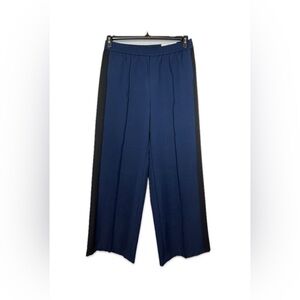 ON 34th NWT Navy Wide Leg Pants Women’s Size L Wide Leg Pants Black Stripe